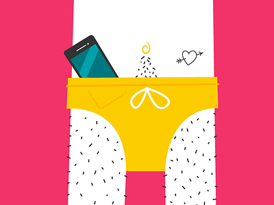 "Well, to be honest, Simon..." #01 beach hairy illustration illustrator legs mobile pants phone speedo swimming trunks