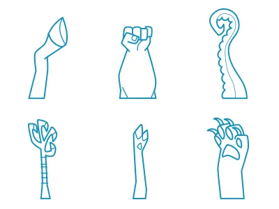 Hands - or whatever - in the air! animals claw hand hoof paw tentacle vector