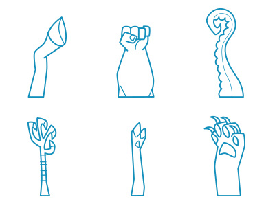 Hands - or whatever - in the air! animals claw hand hoof paw tentacle vector