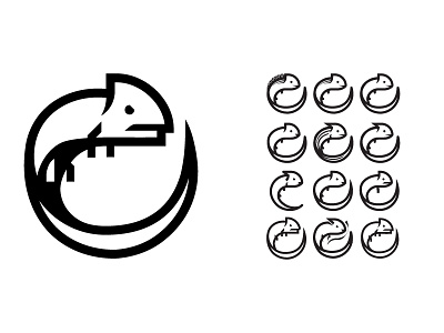 Chameleon Logo animal camouflage chameleon logo mark minimal progress simple