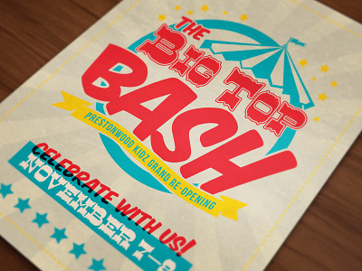 Big Top Bash-o-rama big top circus flyer kids