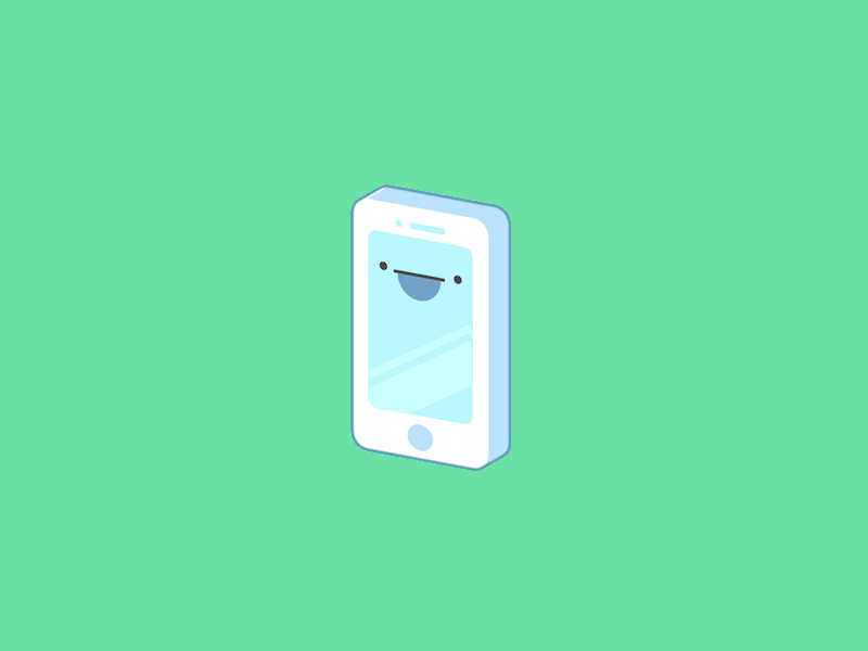 The Happiest Little iPhone c4d cinema 4d flat design heart iphone line art microsoft motion graphics