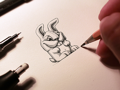 Rabbit bunny casual custom cute game indie mascot rabbit sketch social tiny vector