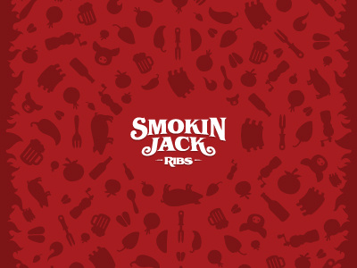 Smokin Jack Pattern beer branding chilli fire food hot icon icons pig restaurant ribs tomato