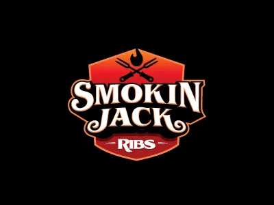 Smokin Jack branding custom type fire flame food hot icon logo restaurant ribs