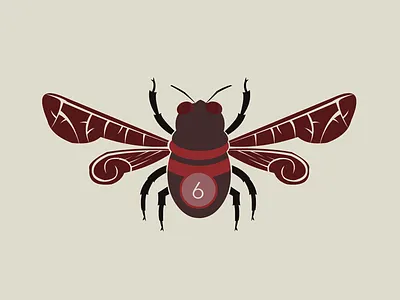 Ruby Bee 6 bee illustration insect print vector wings