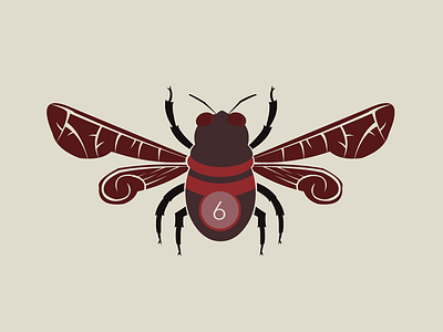 Ruby Bee 6 bee illustration insect print vector wings