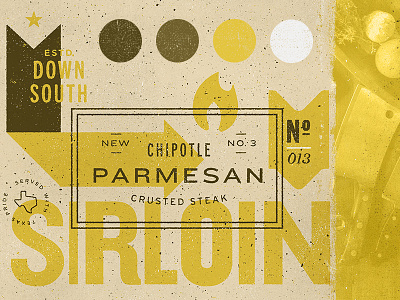 Type & Color Exploration branding restaurant sirloin south steak tag texas type