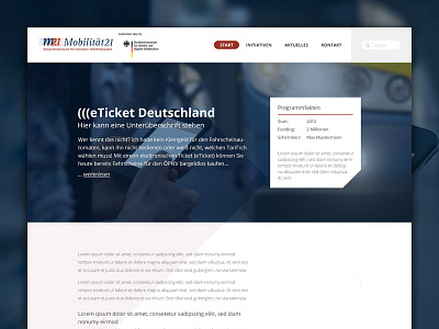 Mobilitaet21 landingpage ui ux webdesign