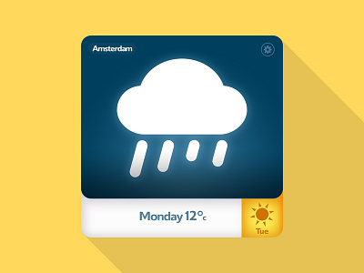 Day 024 - Weather UI amsterdam design monday photoshop rain sun tuesday ui ux weather widget