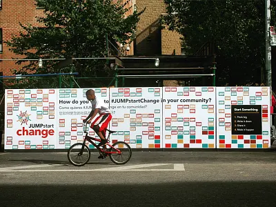 #JUMPstartChange Wall change environmental signage inspire non profit nyc sign signage wall