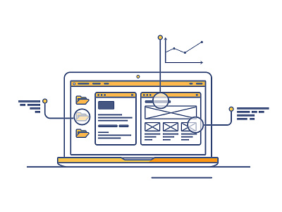 Computer concept screen computer concept illustration outline screen ui ux