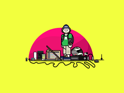 Stuff bright design gadgets illustration illustrator my stuff shapes simple sketchapp stuff things yellow