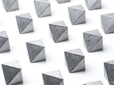 7th Anniversary Heptahedrons 7 engraved heptahedron metal seven steel ugmonk