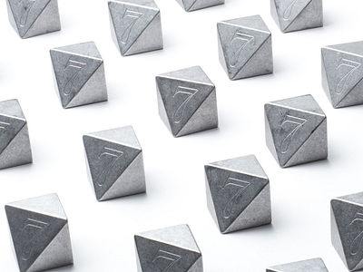 7th Anniversary Heptahedrons 7 engraved heptahedron metal seven steel ugmonk