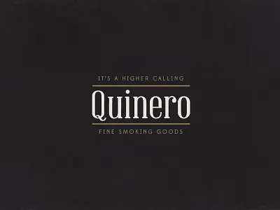 Quinero - Fine Smoking Goods art deco clean logo logotype lost type simple typography vintage