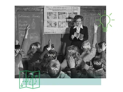 The What class collage icons layout lightbulb map me photo stock teacher you