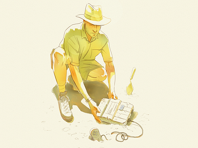 Relic archaeologist archaeology illustration snes super nintendo