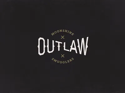 Outlaw Moonshine Smugglers alcohol bandit logo logotype motorcycle rebel simplistic typography vintage western