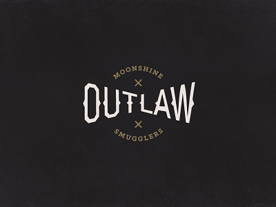 Outlaw Moonshine Smugglers alcohol bandit logo logotype motorcycle rebel simplistic typography vintage western