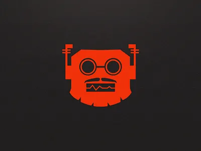 Robo Logo beard face glasses logo robot