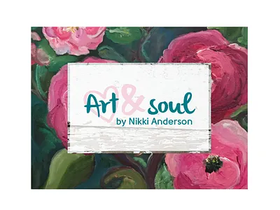 Art and Soul ampersand business card fresh heart logo painterly painting soul