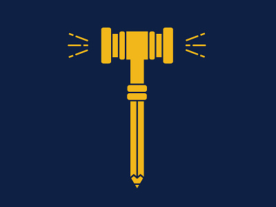 Student Council academic council gavel government icon indigo pencil student symbol university yellow