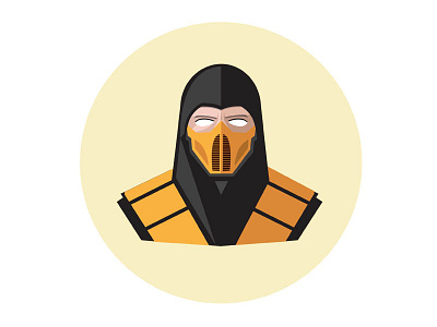Scorpion Illustration flat get over here mortal kombat scorpion illustration yellow