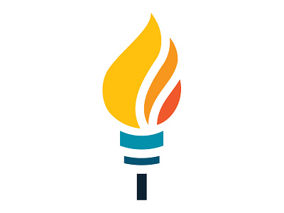 Torch color fire flame illustrator logo shapes torch vector
