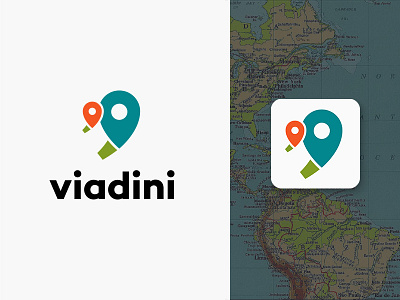 Viadini logo app logo map pin travel