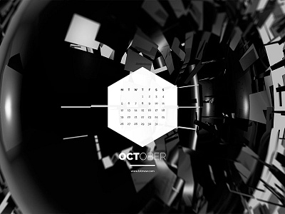 Dark Polygon Calendar - October 2015 abstract dark desktop free october polygon wallpaper
