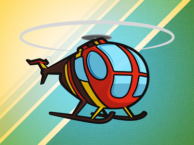 Magnum P.I. Island Hopper Chopper 80s brown chopper graphic helicopter orange transportation tv vehicle yellow