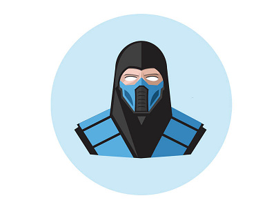 Sub-Zero Illustration blue flat mortal kombat sub zero illustration