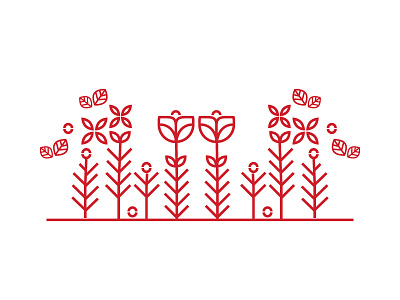 Floral flat floral geometric pattern simple