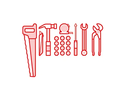 Hardware Icons bolts design hammer hardware icons illustration saw tools
