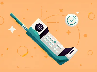 Cellphone 90s cellphone icon illustration phone portable saved by the bell