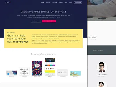 Gravit Web Site concept gravit landing page web