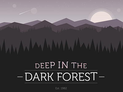 Deep In The Dark Forest ai dark darkforest forest illustration illustrator purple vector