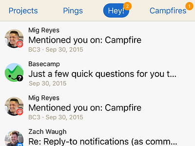 Hey! 37signals basecamp basecamp 3 ios iphone