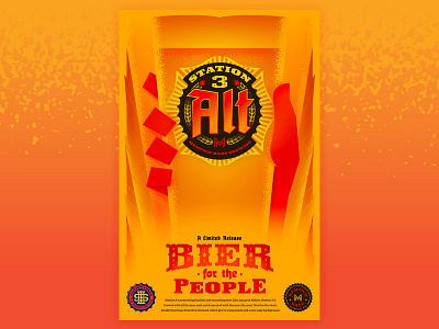 Bier for the People altbier beer beer garden bier firehaus logo memphis poster