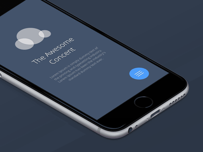 Navigation Concept app concept floating functional material menu mobile navigation principle principleformac