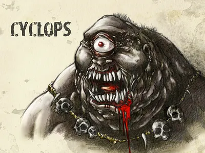 #31DaysofMonsters DAY 31: Cyclops 31daysofhalloween 31daysofmonsters cyclops greekmythology horror horrormacabre illustration scary scarymonster