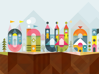 Onward geometric illustration vector