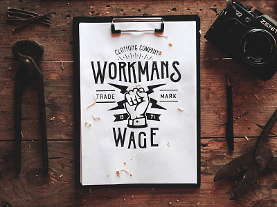 Workmans Wadge Ver 2 badge clothing label lettering logo logotype retro trade mark type typography vintage