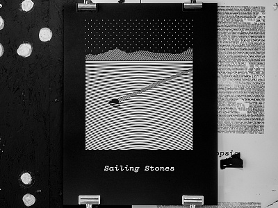 Dark Matter - Sailing Stones black and white graphic poster print screen print stones