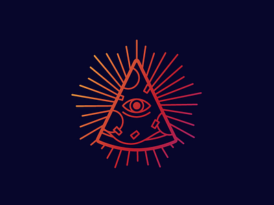 In Pizza we Crust eye illuminati illustration line pizza sigil