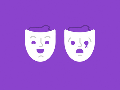 Comedy & Drama comedy drama genre mask purple theatre vector