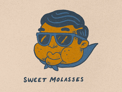 Sweet Molasses beanie blues bugs87 cape drawing face glasses illustration portrait retro vector