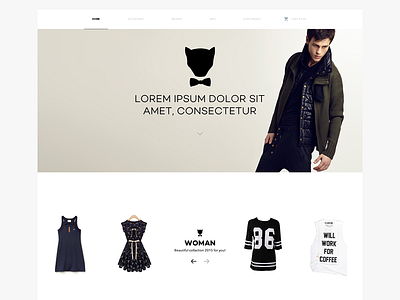 Boutique boutique cart clean clothing flat layout store ui ux web