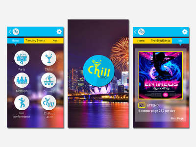 Chill Spot_Event App android babu design engineer engineerbabu event ios iphon material party ui ux